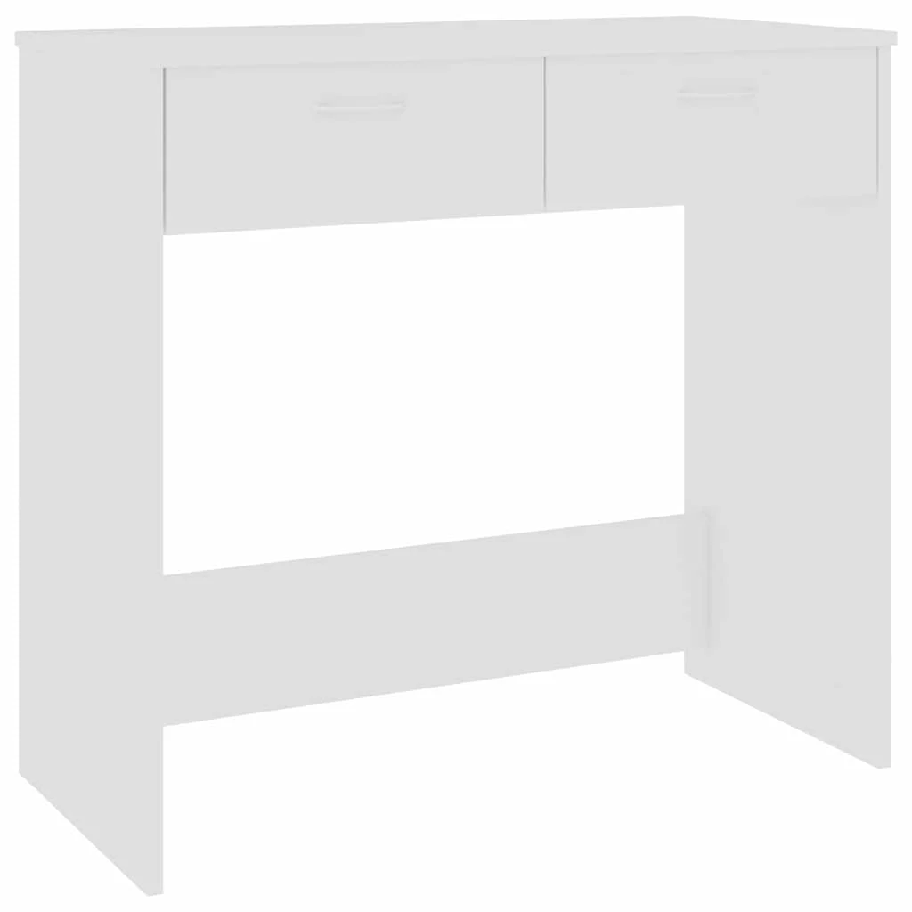 Bureau 80 x 40 x 75 cm blanc bois d'ingénierie – vue de côté