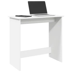 Bureau 80 x 40 x 75 cm blanc bois d'ingénierie – modèle 2 – vue d’ensemble