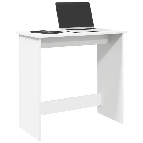 Bureau 80 x 40 x 75 cm blanc bois d'ingénierie – modèle 2 – vue d’ensemble