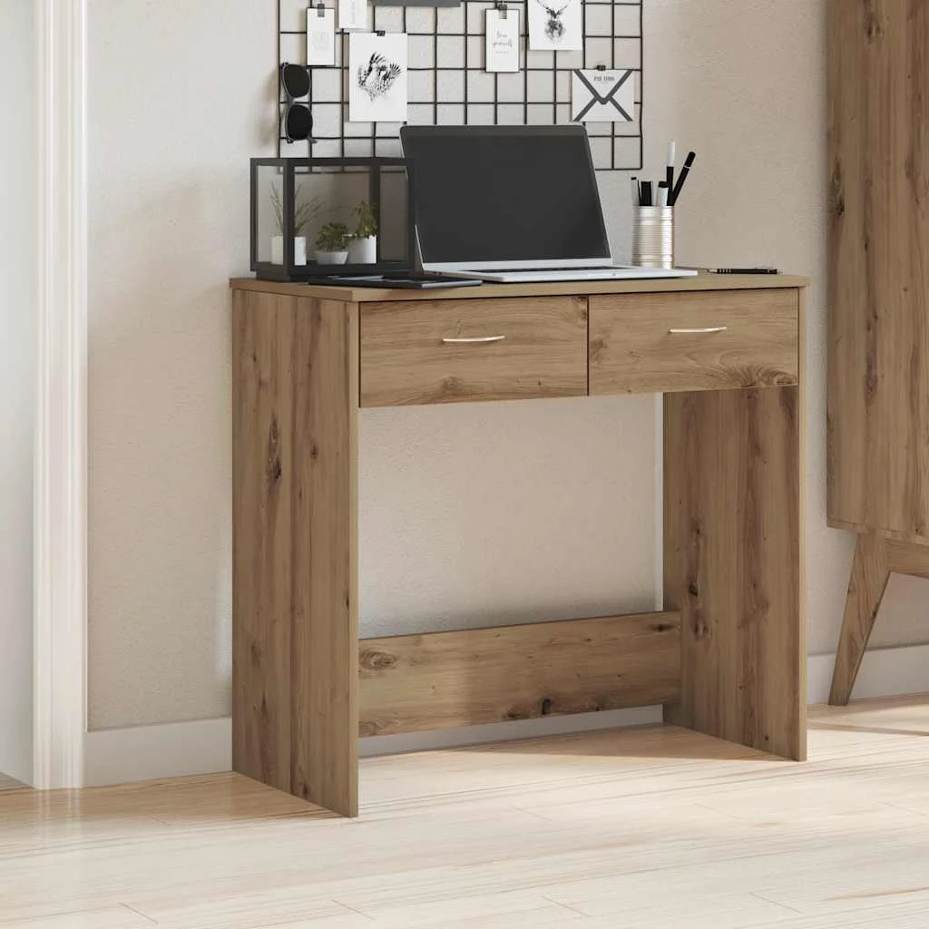 Bureau 80 x 40 x 75 cm chêne artisanal bois d'ingénierie – vue de détail