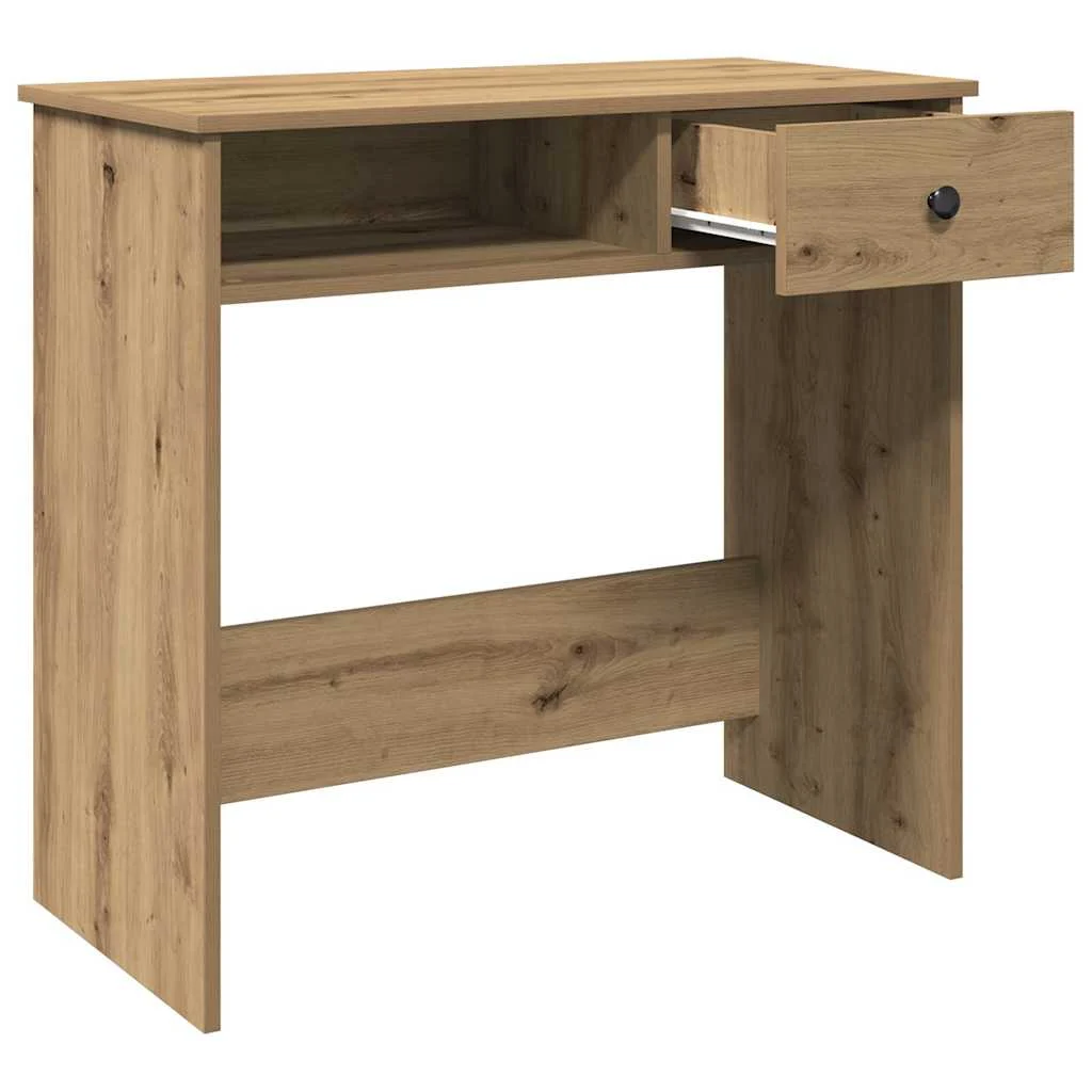 Bureau 80 x 40 x 75 cm chêne artisanal bois d'ingénierie – modèle 3 – vue de dessus