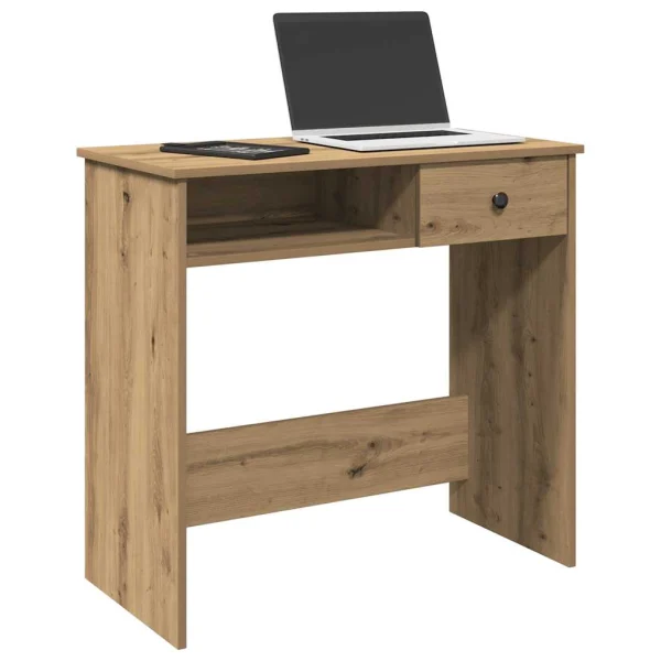 Bureau 80 x 40 x 75 cm chêne artisanal bois d'ingénierie – modèle 3 – vue d’ensemble
