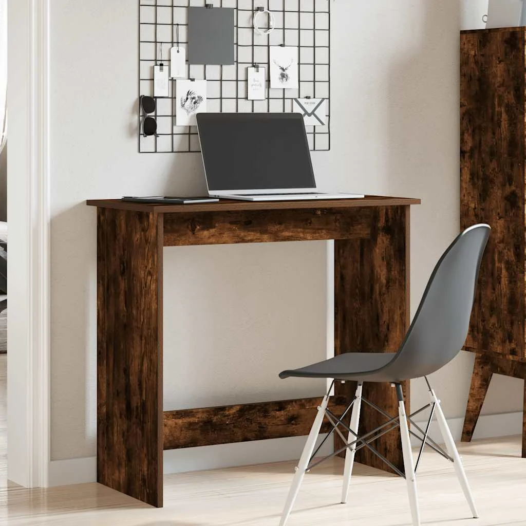 Bureau 80 x 40 x 75 cm chêne fumé bois d'ingénierie – modèle 2 – vue de détail