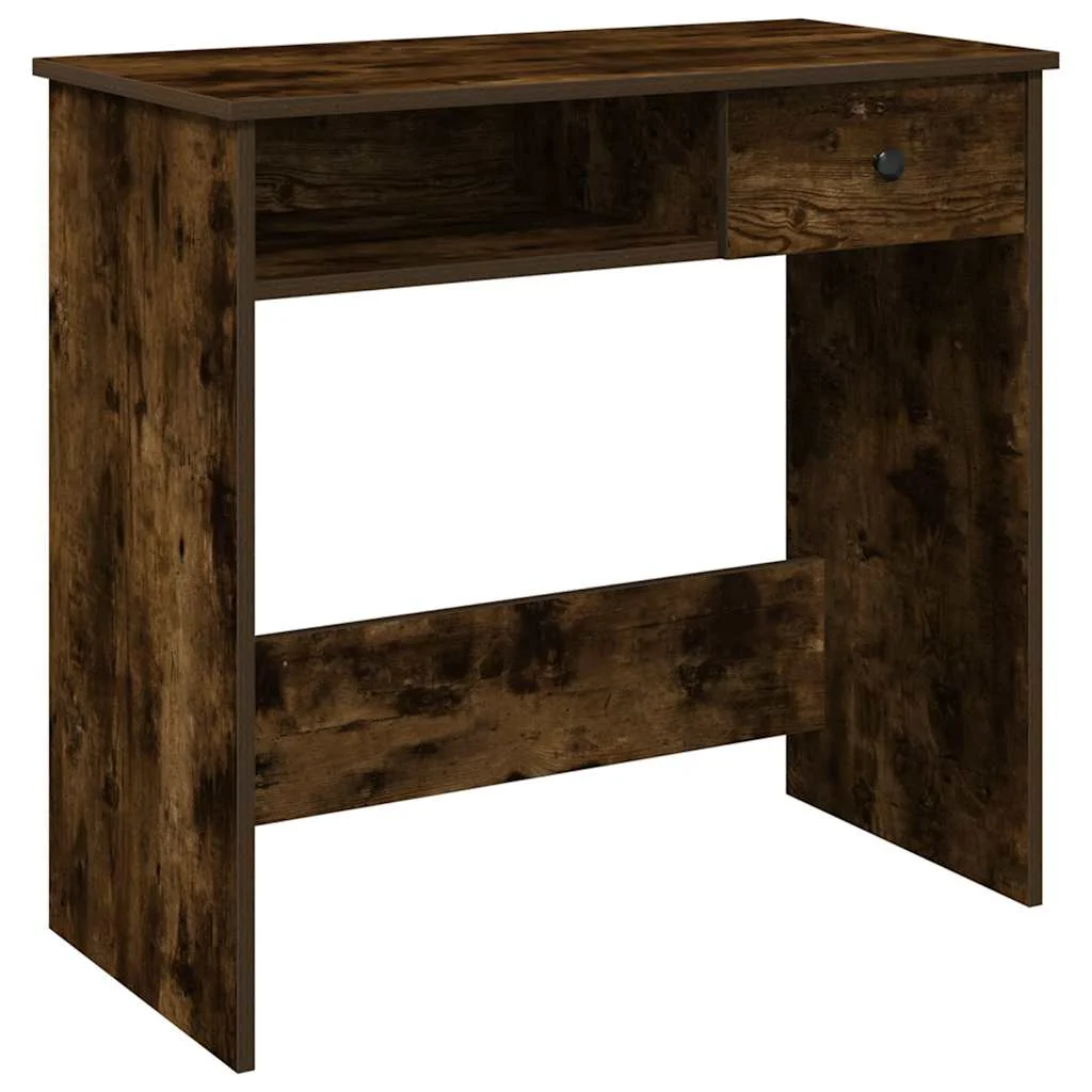 Bureau 80 x 40 x 75 cm chêne fumé bois d'ingénierie – modèle 3 – vue de côté