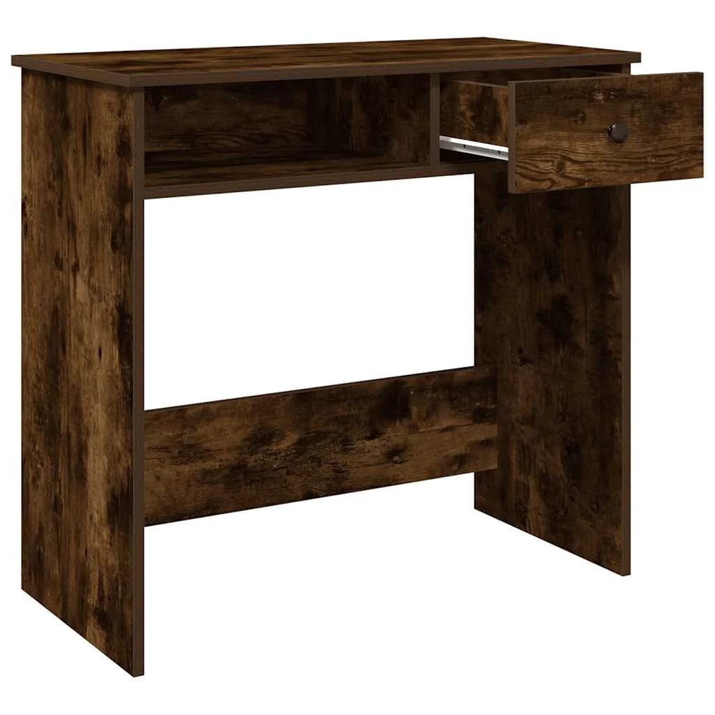 Bureau 80 x 40 x 75 cm chêne fumé bois d'ingénierie – modèle 3 – vue en situation