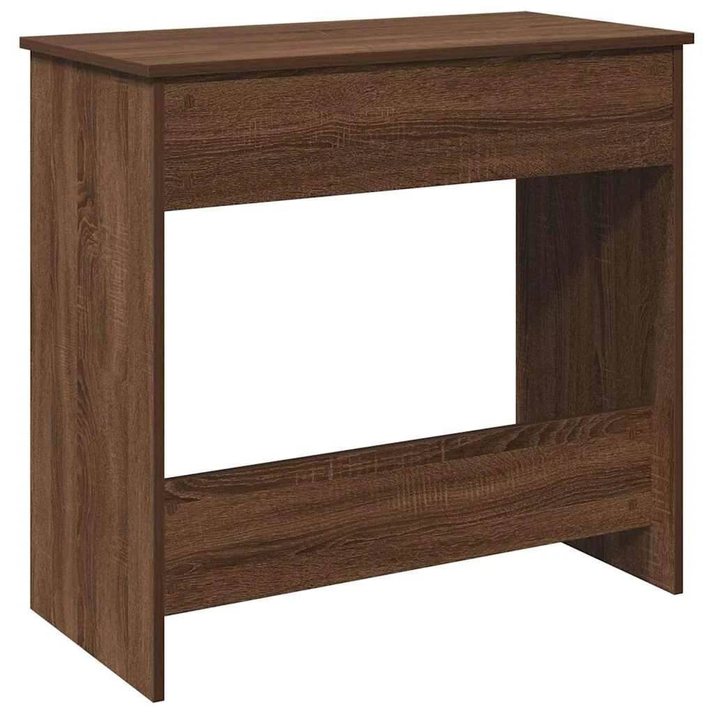 Bureau 80 x 40 x 75 cm chêne marron bois d'ingénierie – modèle 2 – vue de dos