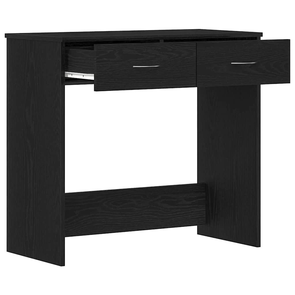 Bureau 80 x 40 x 75 cm chêne noir bois d'ingénierie – vue de dessus