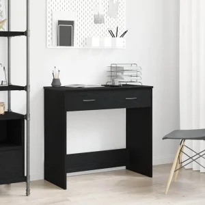 Bureau 80 x 40 x 75 cm chêne noir bois d'ingénierie – vue d’ensemble