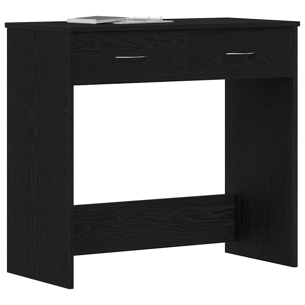 Bureau 80 x 40 x 75 cm chêne noir bois d'ingénierie – vue de détail
