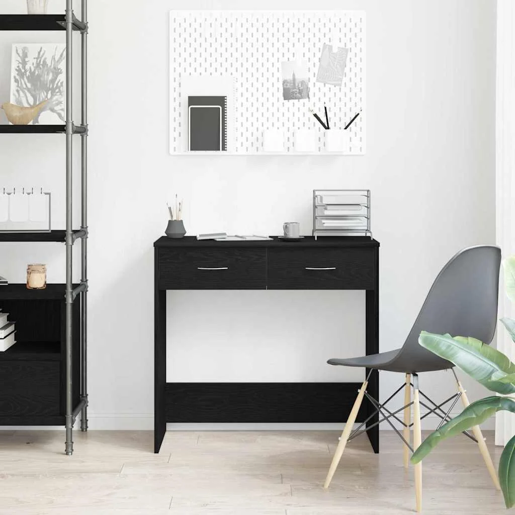Bureau 80 x 40 x 75 cm chêne noir bois d'ingénierie – vue en situation