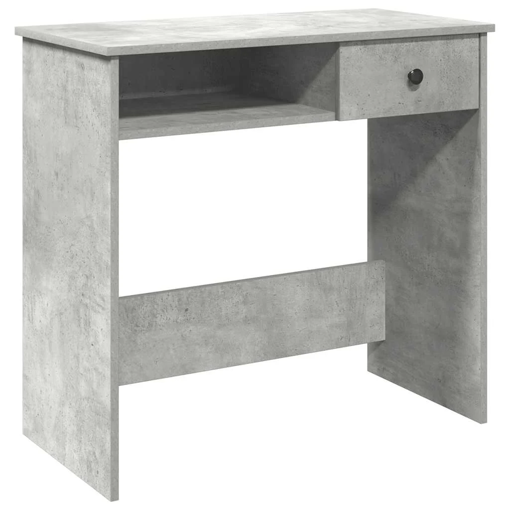 Bureau 80 x 40 x 75 cm gris béton aggloméré – modèle 2 – vue de côté