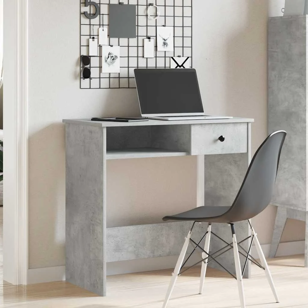 Bureau 80 x 40 x 75 cm gris béton aggloméré – modèle 2 – vue de détail