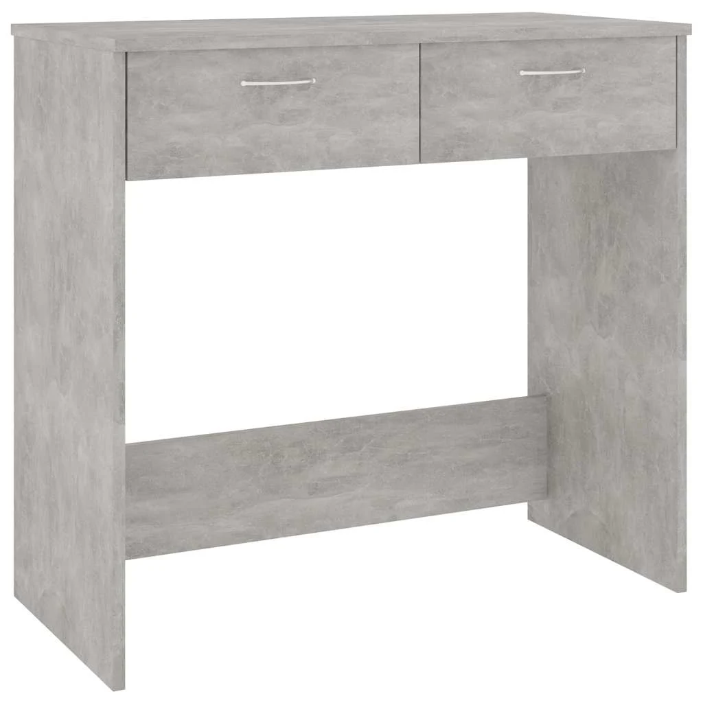 Bureau 80 x 40 x 75 cm gris béton bois d'ingénierie – vue de côté