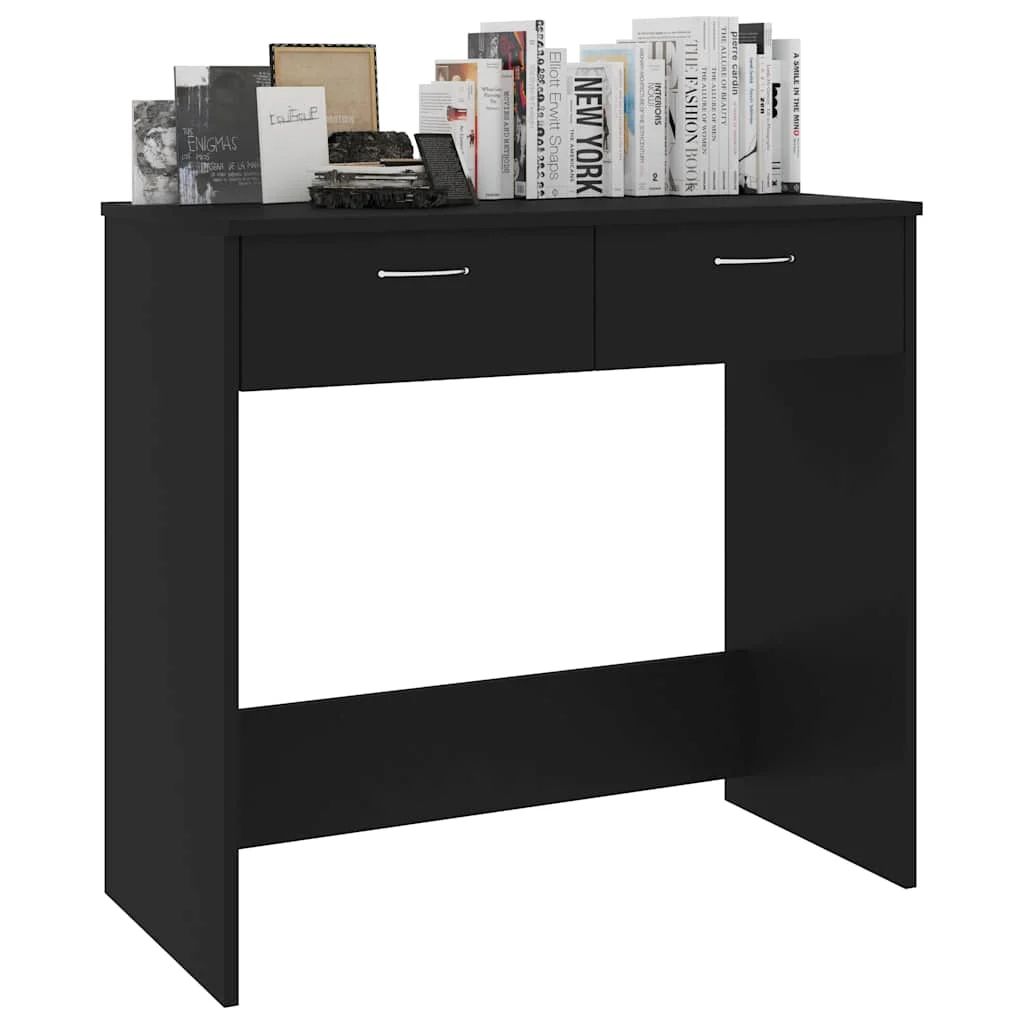 Bureau 80 x 40 x 75 cm noir aggloméré – vue de dessus
