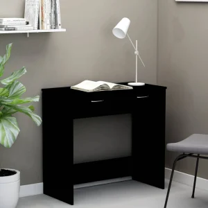Bureau 80 x 40 x 75 cm noir aggloméré – vue d’ensemble