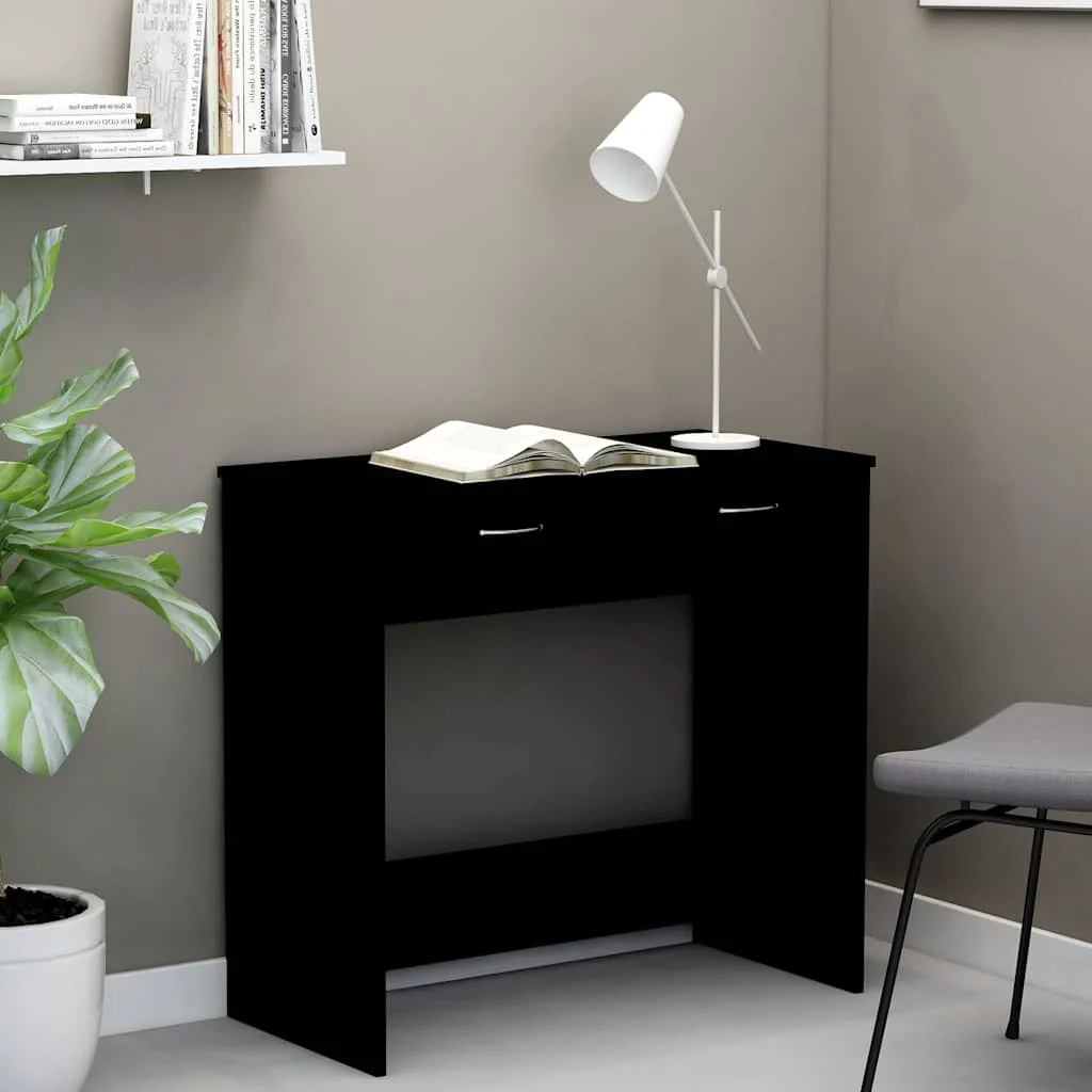 Bureau 80 x 40 x 75 cm noir aggloméré – vue d’ensemble