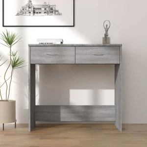 Bureau 80 x 40 x 75 cm sonoma gris bois d'ingénierie – vue d’ensemble