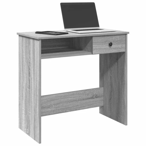 Bureau 80 x 40 x 75 cm sonoma gris bois d'ingénierie – modèle 3 – vue d’ensemble