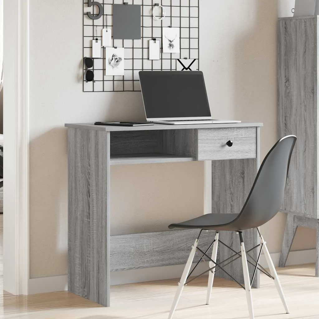 Bureau 80 x 40 x 75 cm sonoma gris bois d'ingénierie – modèle 3 – vue de détail