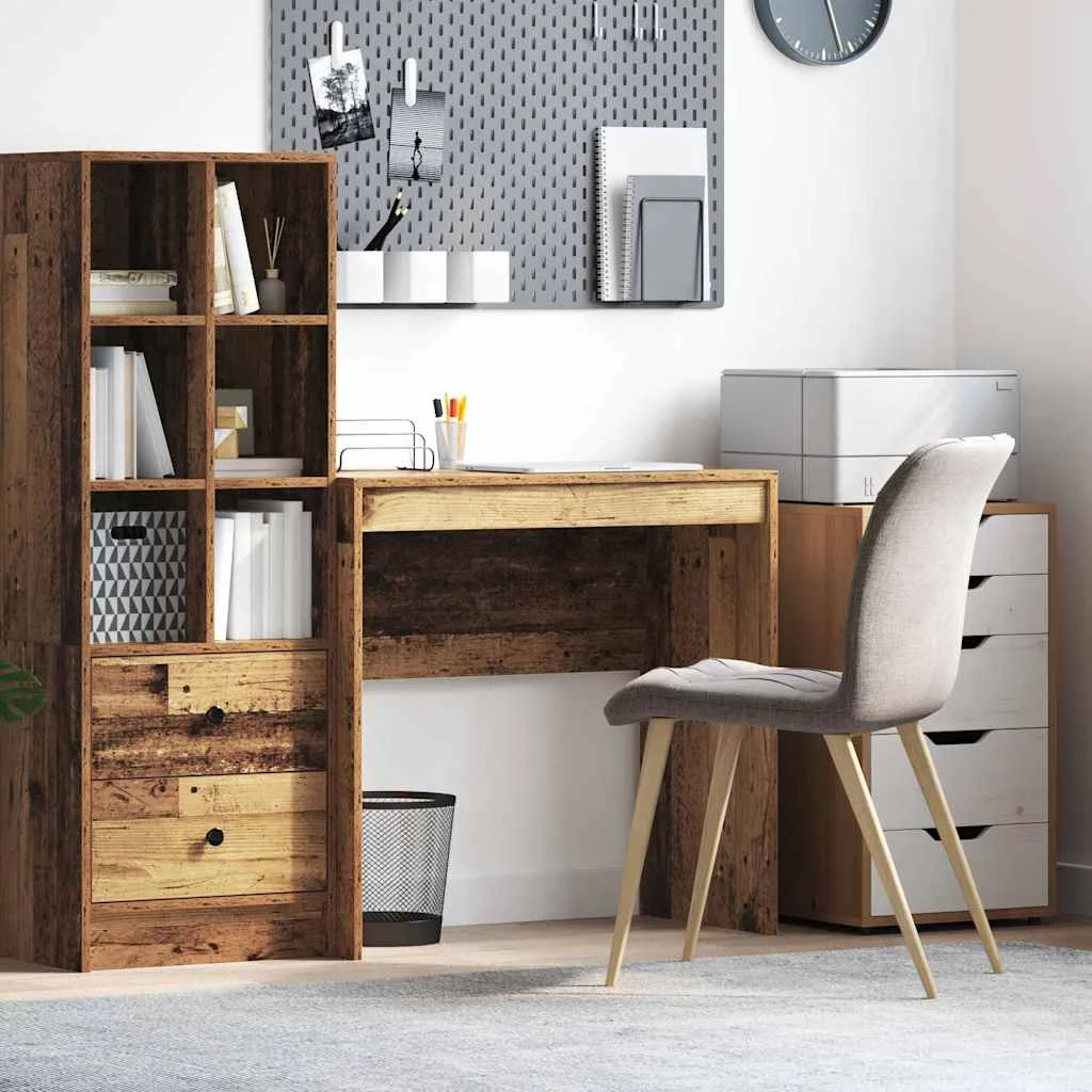 Bureau 80 x 40 x 76 cm bois ancien bois d'ingénierie – vue d’ensemble