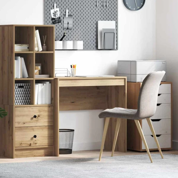 Bureau 80 x 40 x 76 cm chêne artisanal bois d'ingénierie – vue d’ensemble