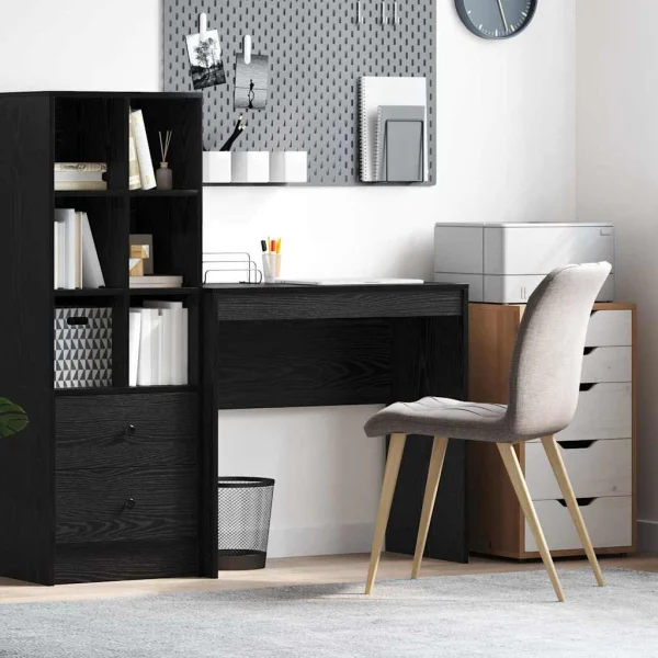 Bureau 80 x 40 x 76 cm chêne noir bois d'ingénierie – vue d’ensemble