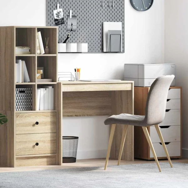 Bureau 80 x 40 x 76 cm chêne sonoma bois d'ingénierie – vue d’ensemble