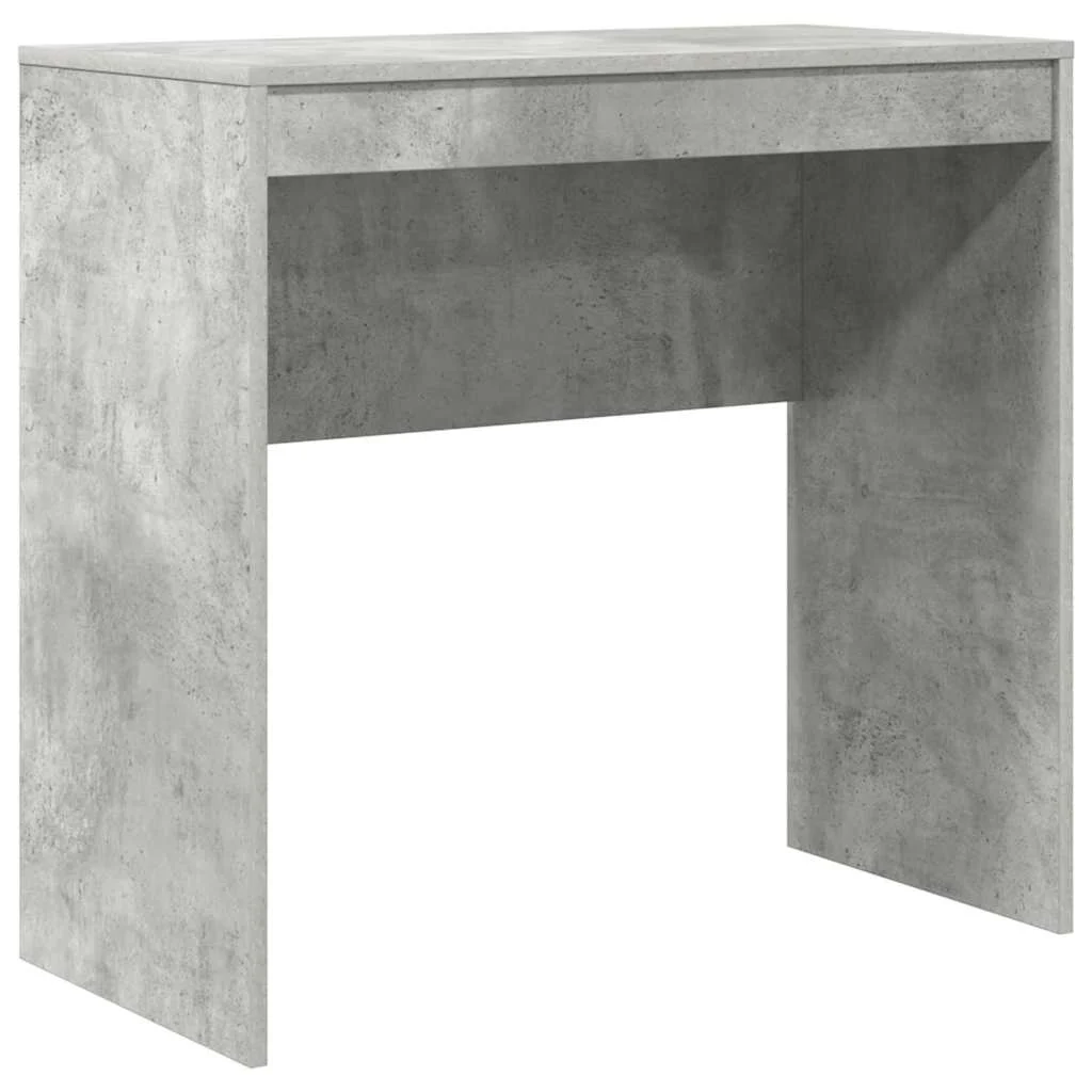 Bureau 80 x 40 x 76 cm gris béton bois d'ingénierie – vue de côté
