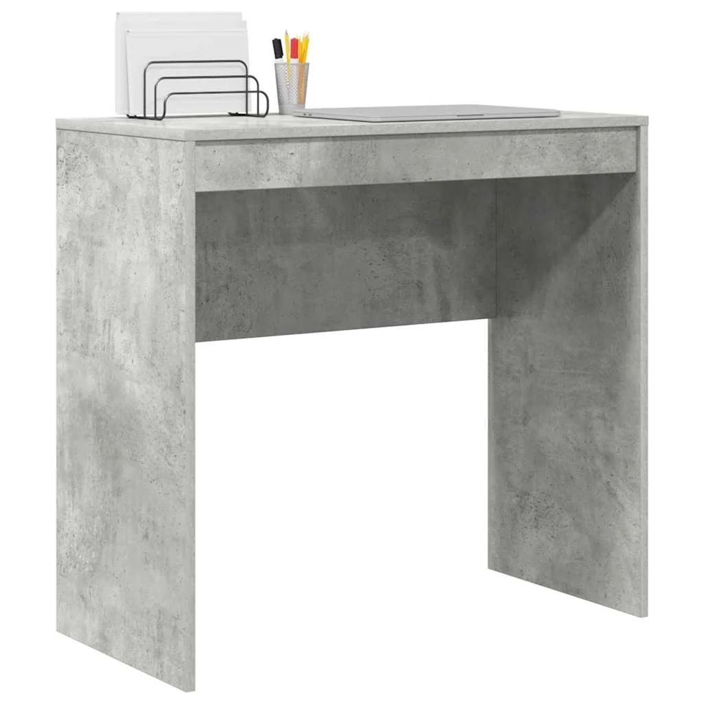 Bureau 80 x 40 x 76 cm gris béton bois d'ingénierie – vue de détail