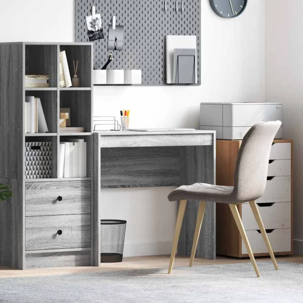 Bureau 80 x 40 x 76 cm sonoma gris bois d'ingénierie – vue d’ensemble