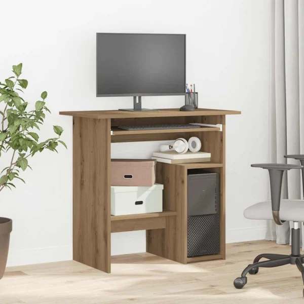 Bureau 80 x 45 x 74 cm chêne artisanal bois d'ingénierie – vue d’ensemble