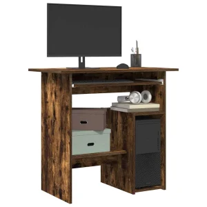 Bureau 80 x 45 x 74 cm chêne fumé bois d'ingénierie – vue d’ensemble