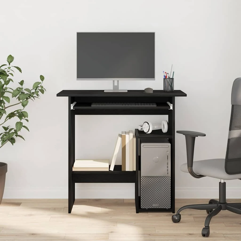 Bureau 80 x 45 x 74 cm chêne noir bois d'ingénierie – vue de détail