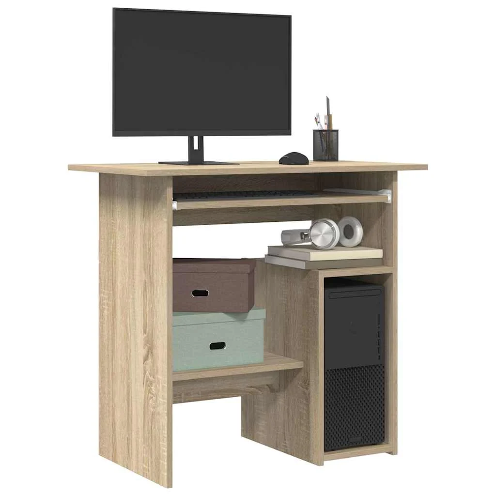 Bureau 80 x 45 x 74 cm chêne sonoma bois d'ingénierie – vue d’ensemble