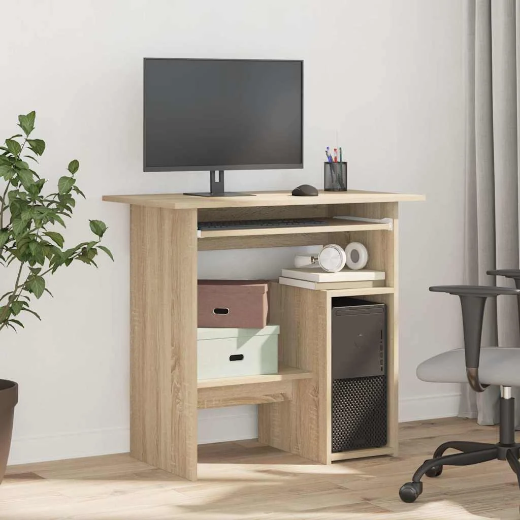 Bureau 80 x 45 x 74 cm chêne sonoma bois d'ingénierie – vue de détail