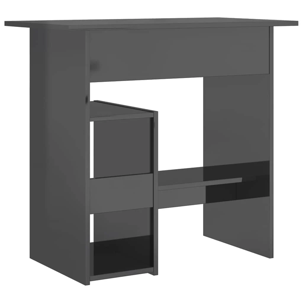 Bureau 80 x 45 x 74 cm gris brillant aggloméré – vue de dessus