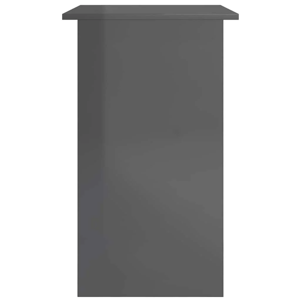 Bureau 80 x 45 x 74 cm gris brillant aggloméré – vue de dos