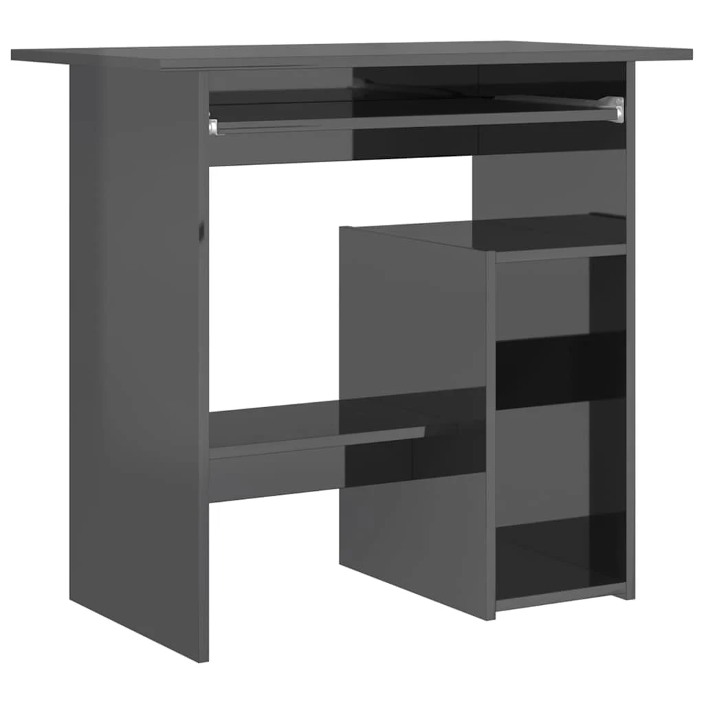 Bureau 80 x 45 x 74 cm gris brillant aggloméré – vue de côté