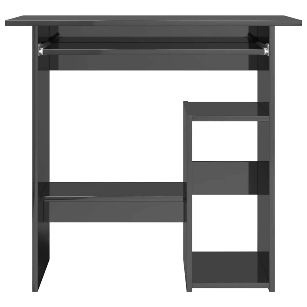Bureau 80 x 45 x 74 cm gris brillant aggloméré – vue en situation
