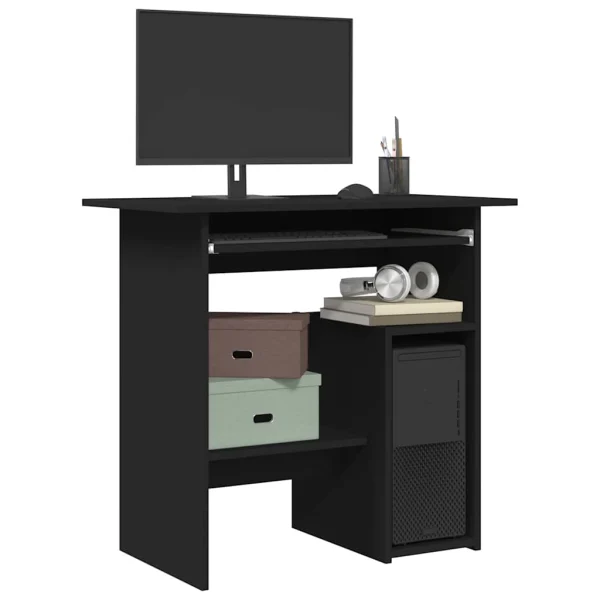 Bureau 80 x 45 x 74 cm noir bois d'ingénierie – vue d’ensemble