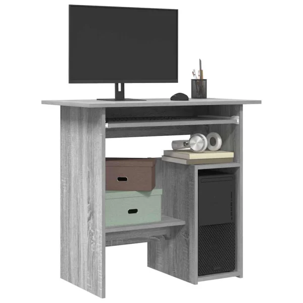 Bureau 80 x 45 x 74 cm sonoma gris bois d'ingénierie – vue d’ensemble