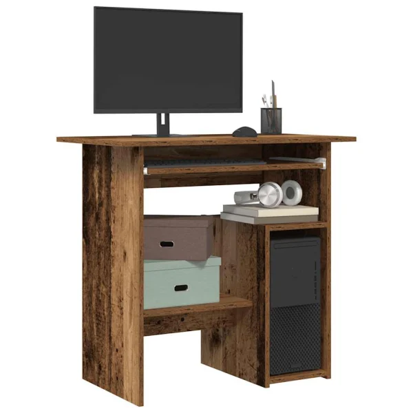 Bureau 80 x 45 x 74 cm vieux bois bois d'ingénierie – vue d’ensemble