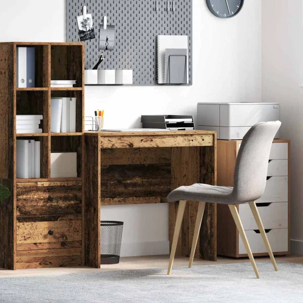 Bureau 80 x 50 x 76 cm bois ancien bois d'ingénierie – vue d’ensemble