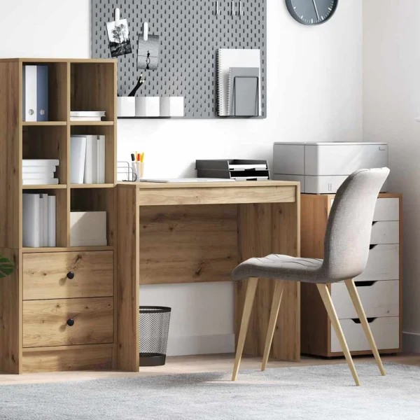 Bureau 80 x 50 x 76 cm chêne artisanal bois d'ingénierie – vue d’ensemble