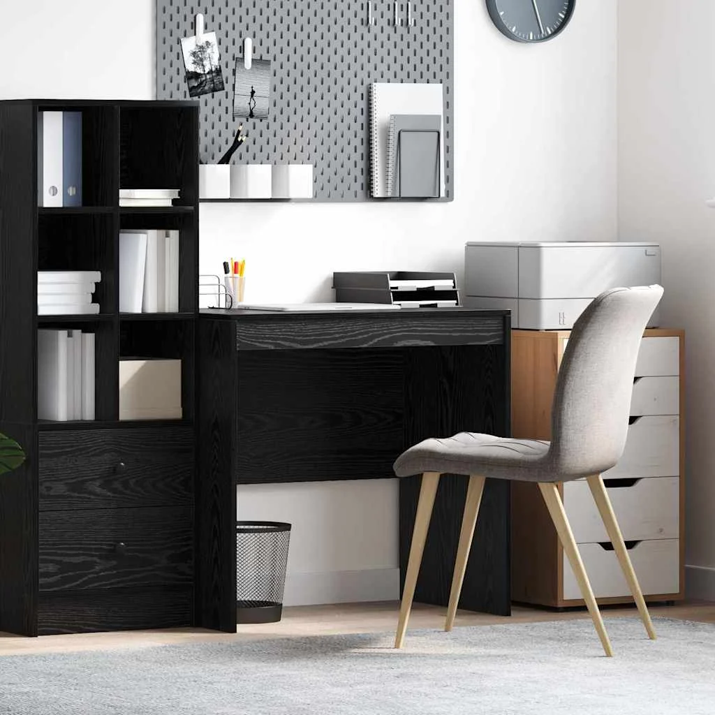 Bureau 80 x 50 x 76 cm chêne noir bois d'ingénierie – vue d’ensemble