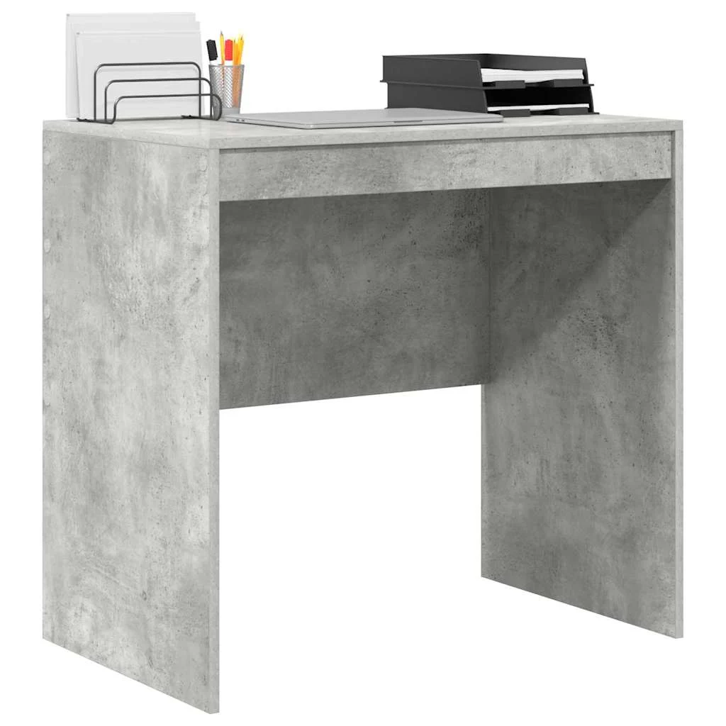 Bureau 80 x 50 x 76 cm gris béton bois d'ingénierie – vue de détail