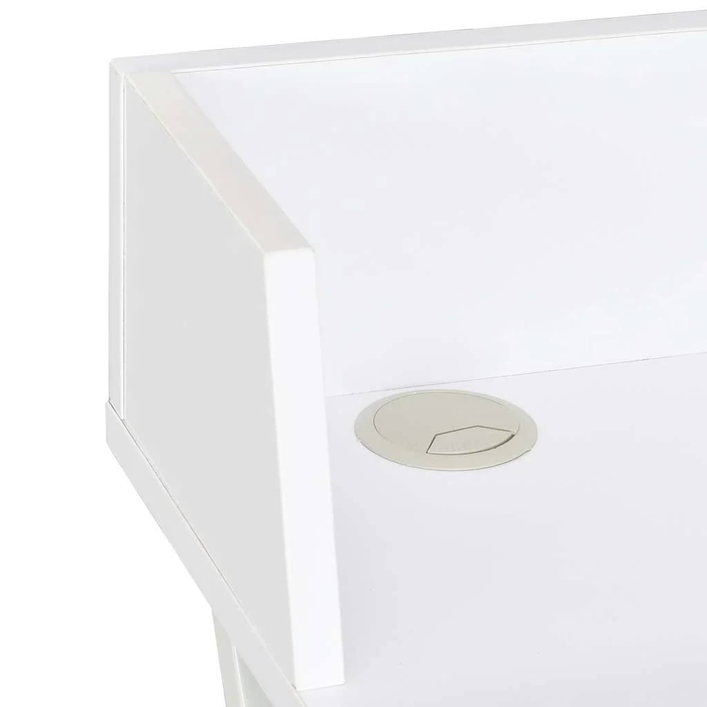 Bureau 80 x 50 x 84 cm blanc aggloméré – vue de dos