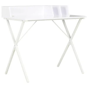 Bureau 80 x 50 x 84 cm blanc aggloméré – vue d’ensemble
