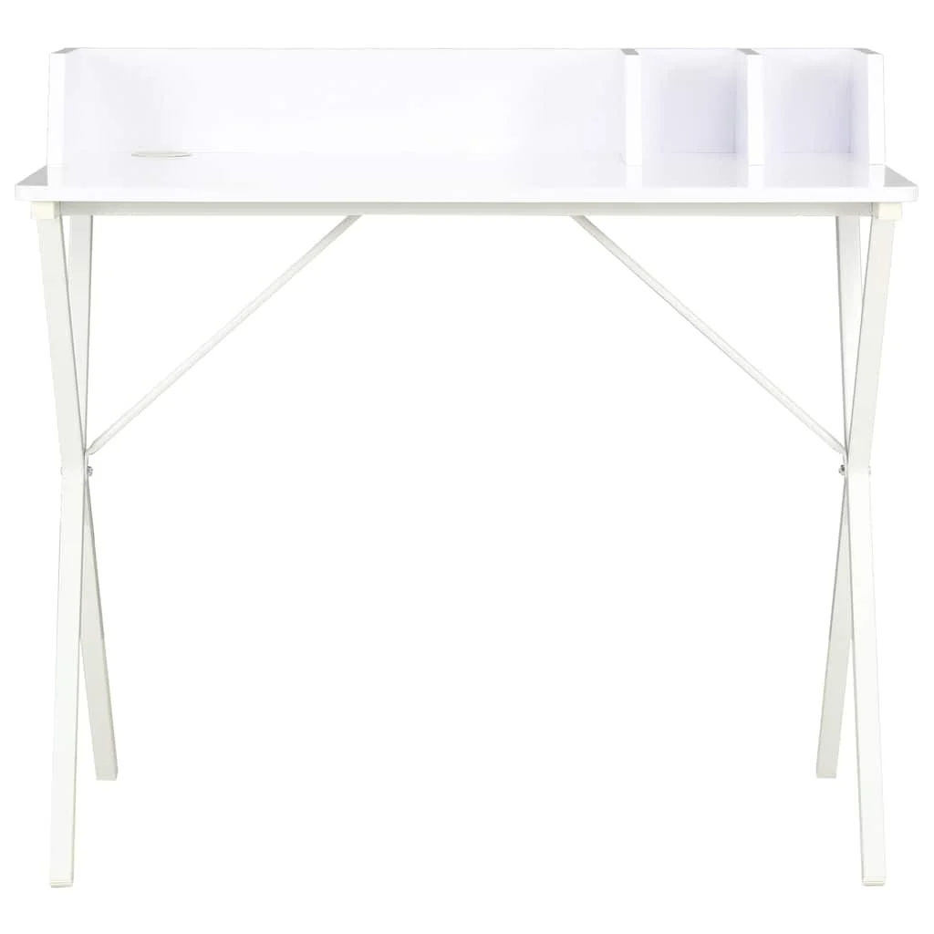Bureau 80 x 50 x 84 cm blanc aggloméré – vue de côté