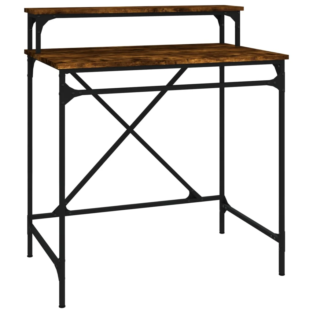 Bureau 80 x 50 x 90 cm chêne fumé bois d'ingénierie – vue de côté